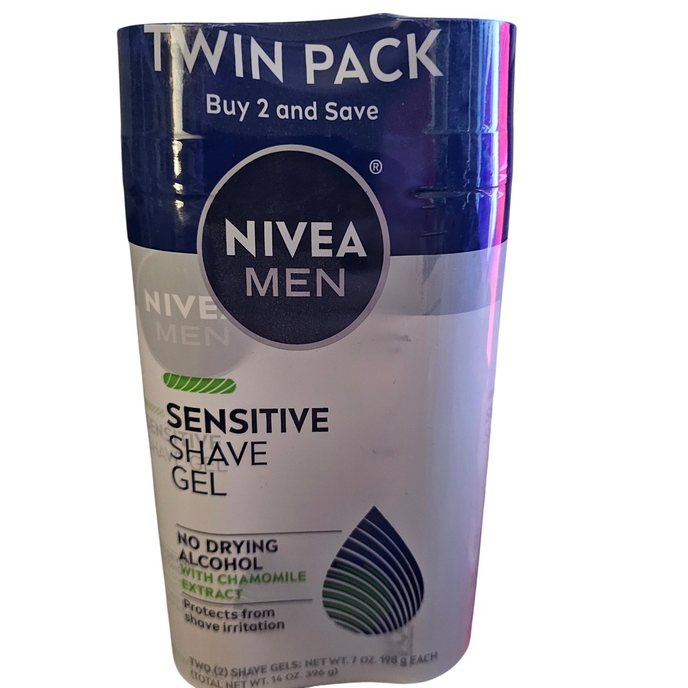 Nivea Men Sensitive Shave Gel Twin Pack 7oz Cans Alcohol Free Chamomile 2 Count